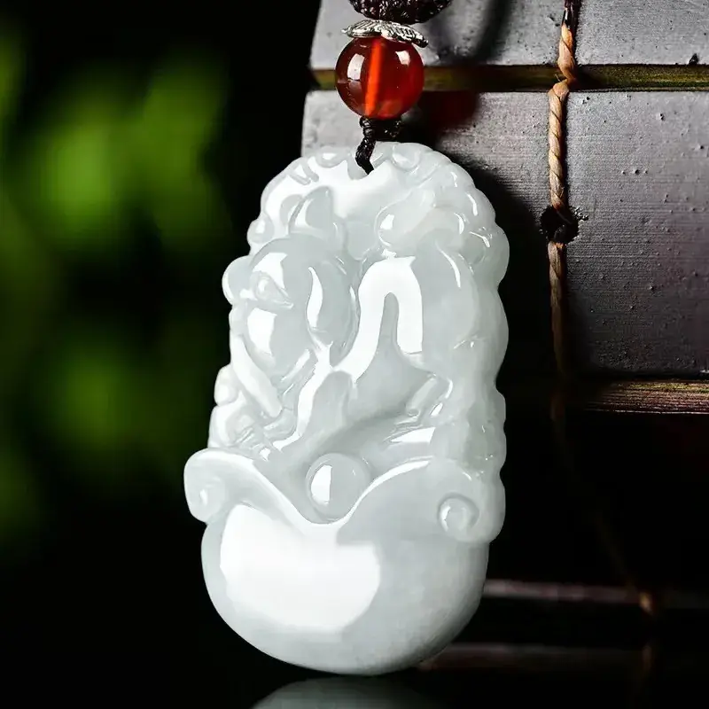 12 Zodiac Jade Pendant White Natural Jade