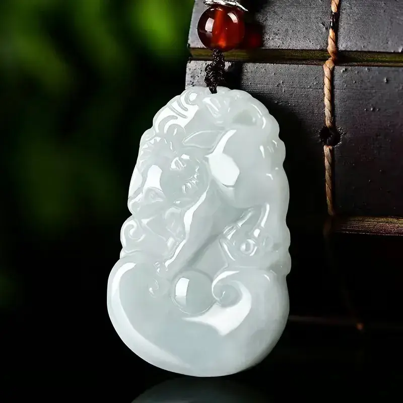 12 Zodiac Jade Pendant White Natural Jade