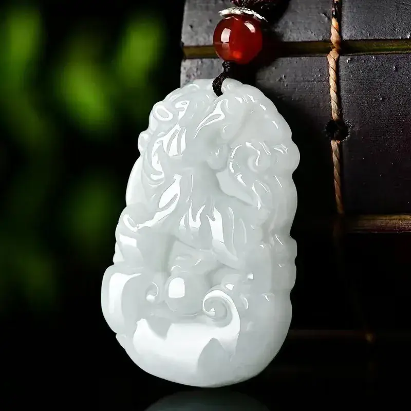 12 Zodiac Jade Pendant White Natural Jade