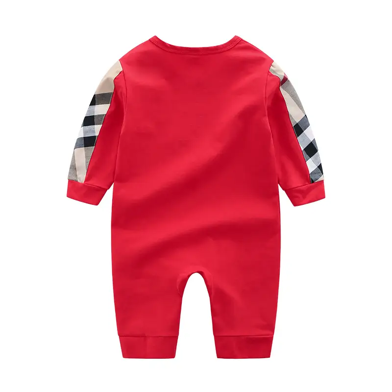 Newborn Baby White X-Print Jumpsuit with Long Sleeves