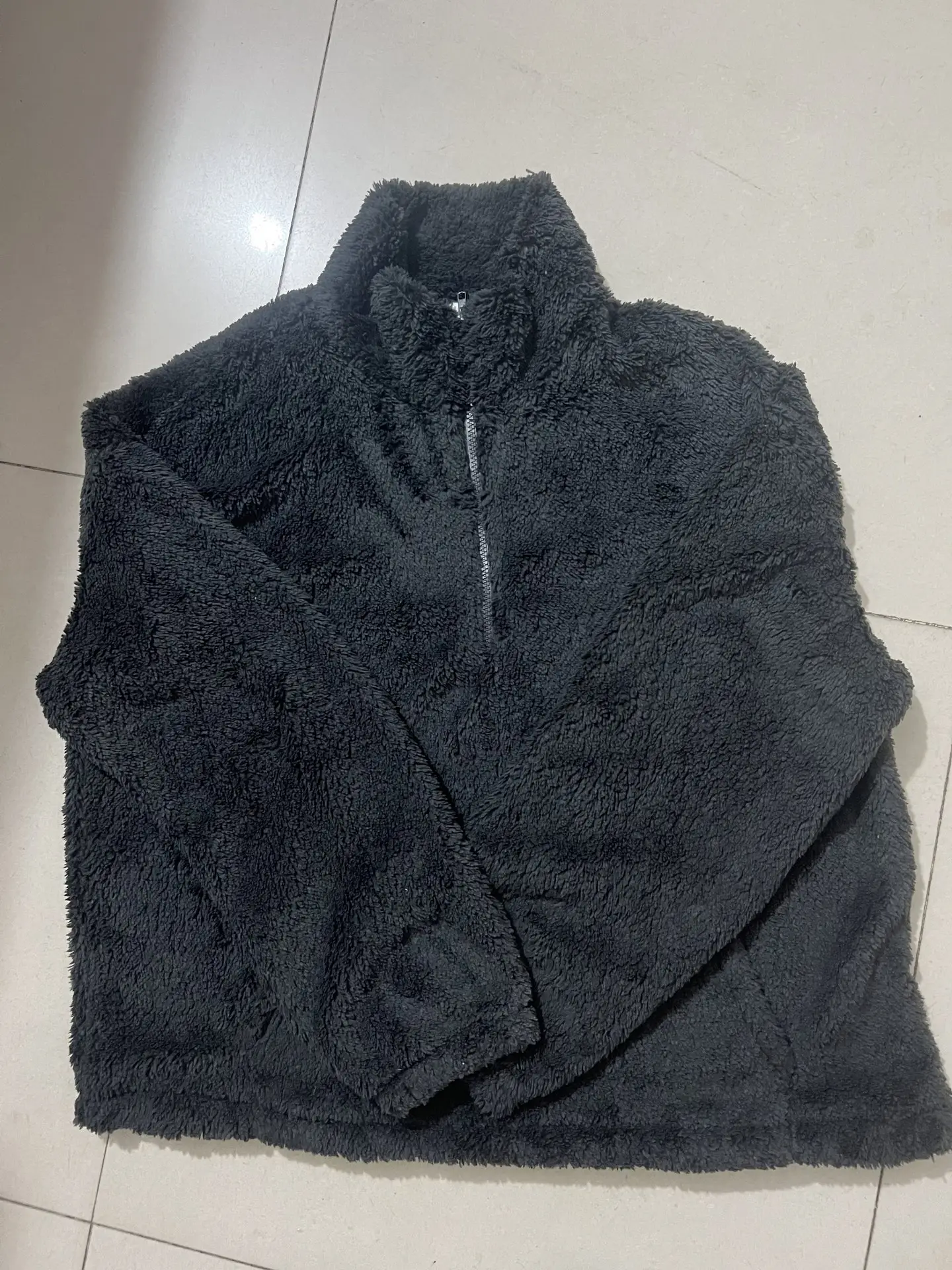 Women's Plush Fleece Half-Zip Jacket Grey