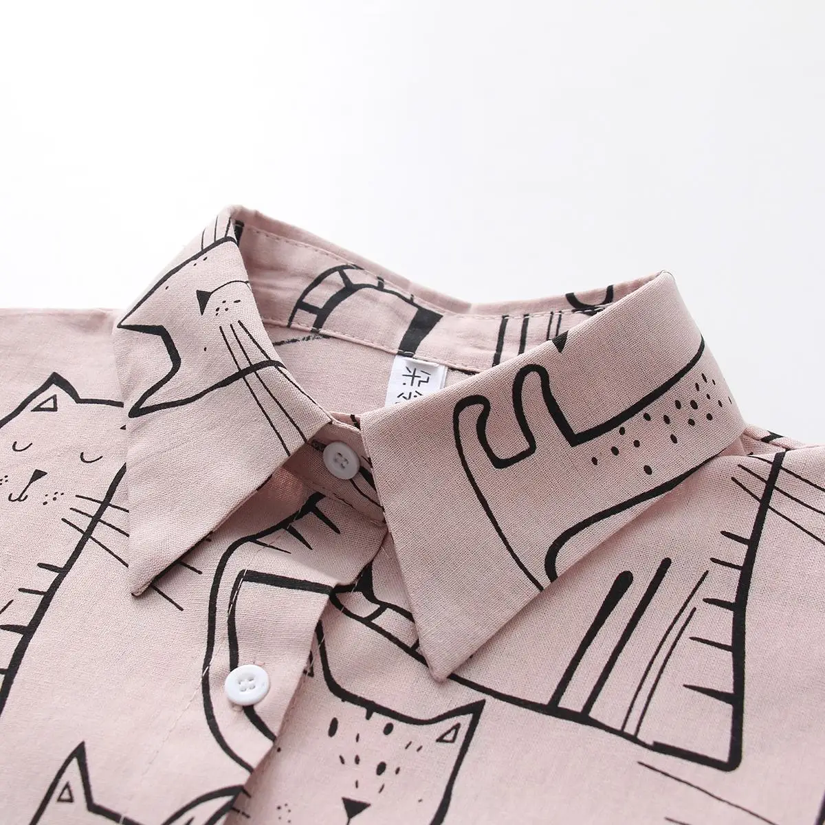 Vintage Cat Print Long Sleeve Women's Shirt — feature 10