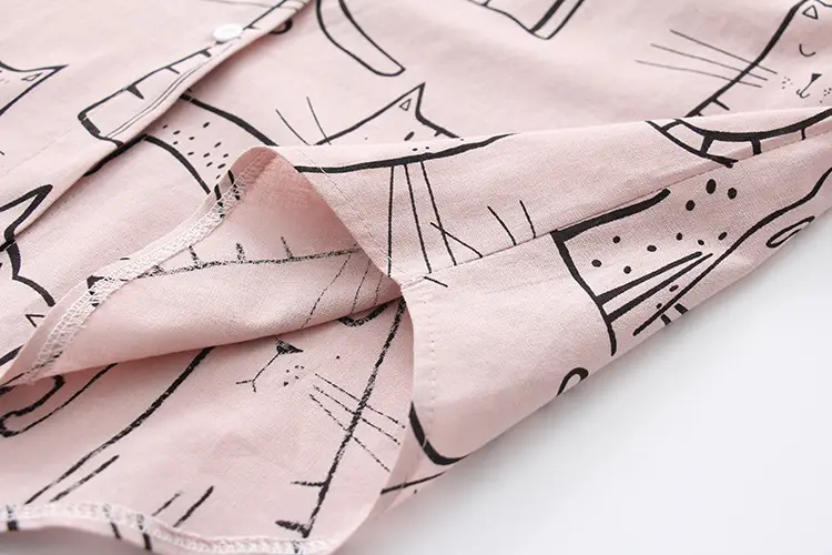 Vintage Cat Print Long Sleeve Women's Shirt — feature 11