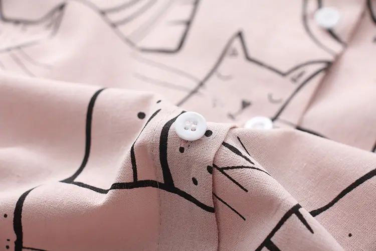 Vintage Cat Print Long Sleeve Women's Shirt — feature 14