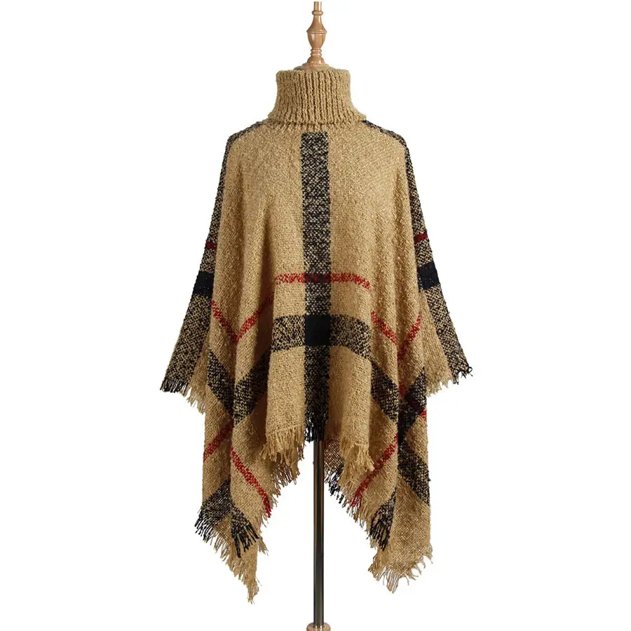 Women European Shawl White Red Black Tassel High Neck - Image 4