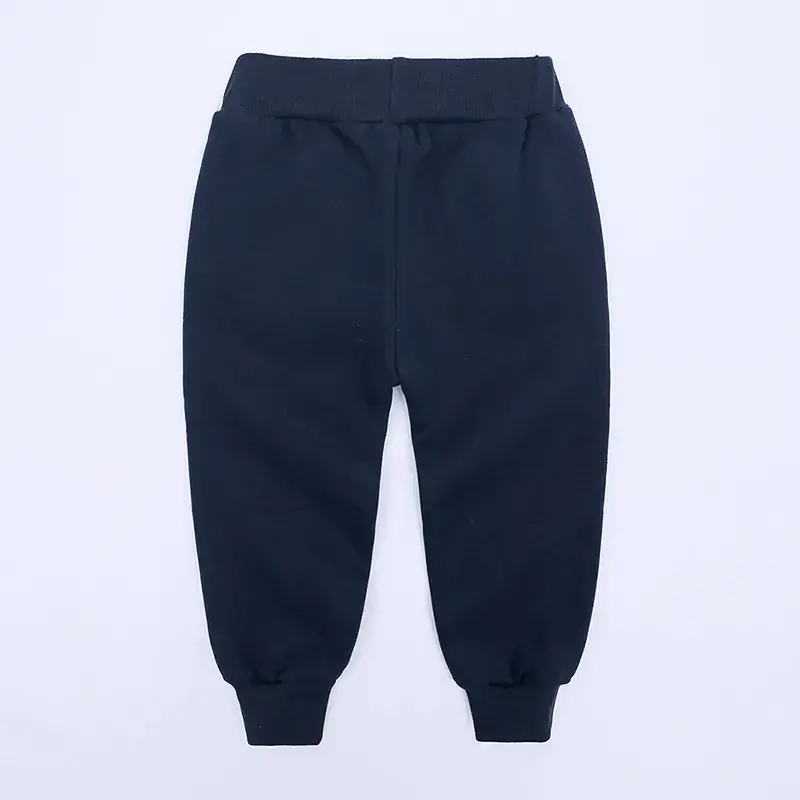 2025 Kids Cotton Fleece Pants Navy Blue - Image 6