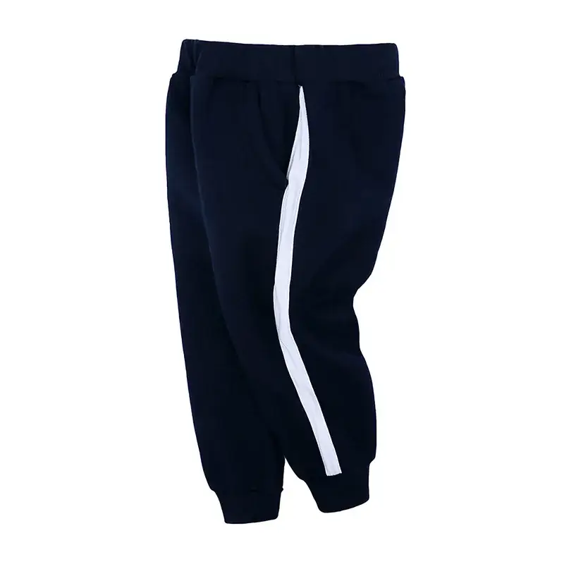2025 Kids Cotton Fleece Pants Navy Blue - Image 3