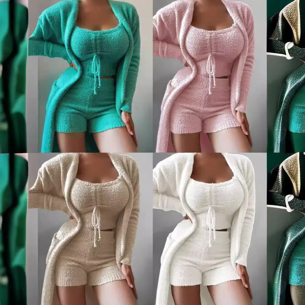 Women Grey Knit Zipper Pullover Sweater Jacket Long Sleeve — feature 31