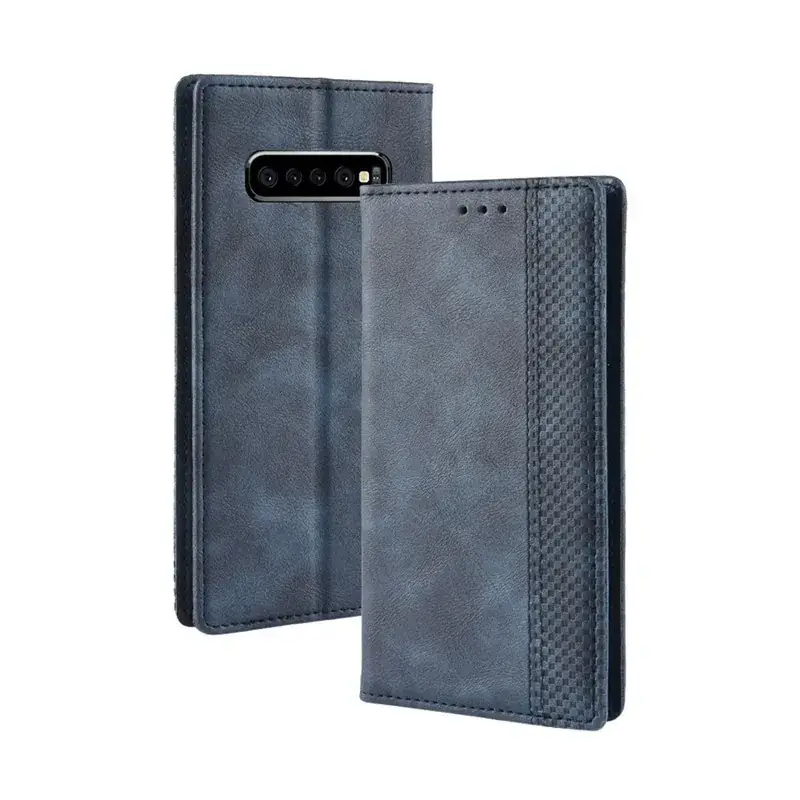 Red Leather Flip Phone Case for Samsung Galaxy S10 Plus - Image 9