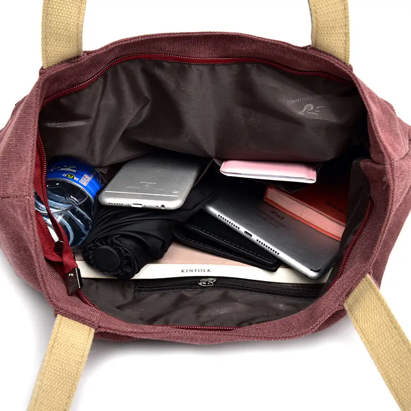 Women's Mori Style Canvas Shoulder Bag Large Capacity - Image 9