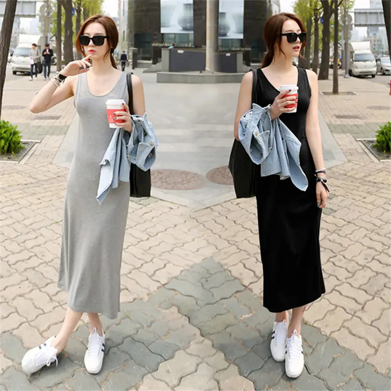 Women Cross-Border Long Sleeve V-Neck Dress Grey Black - Image 11