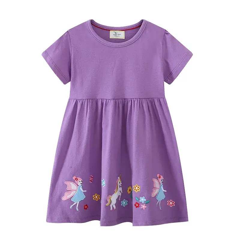 Purple Fairy Embroidered Girls Dress Summer - Image 11