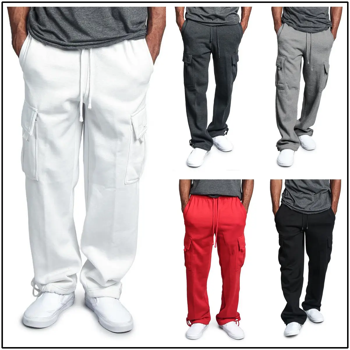 Men's Multi-Pocket Loose Straight Pants 2019 - Image 6