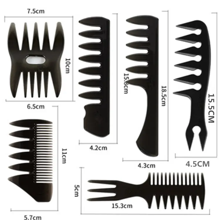 Factory Direct Retro Oil Comb Men's Big Tooth Back Texture Double-Sided Insert Wide Tooth