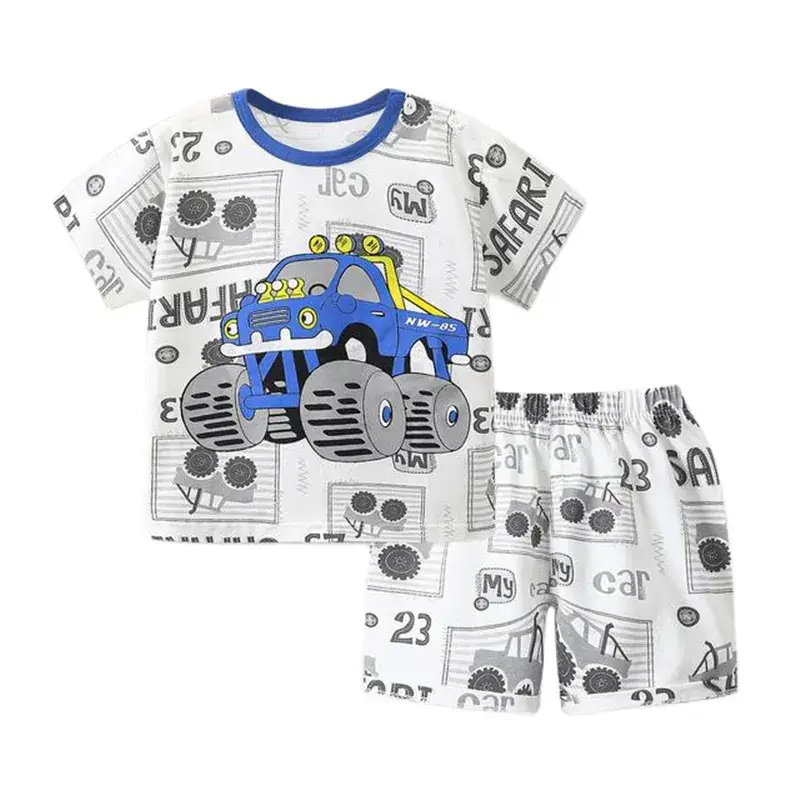 Boop Boop Kids T-Shirt Shorts Set Red Plaid - Image 5