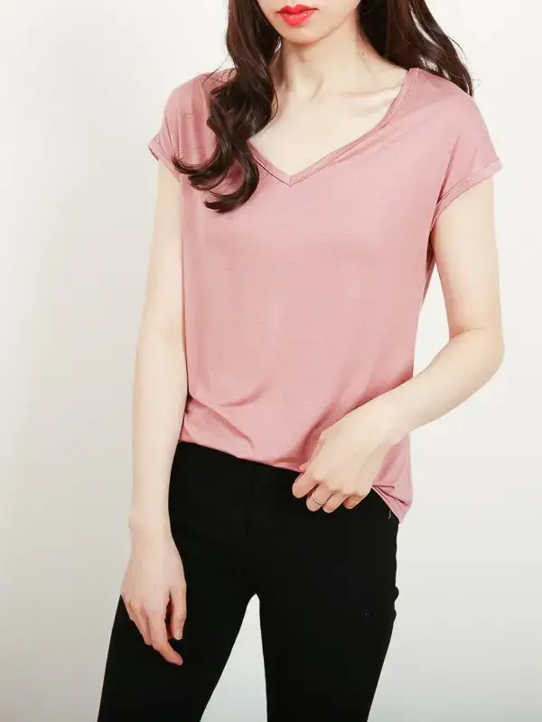Women's White V-Neck Sleeveless T-Shirt 2026 - Image 13