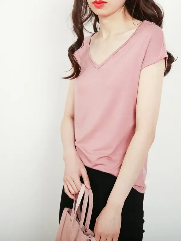 Women's White V-Neck Sleeveless T-Shirt 2026 - Image 14