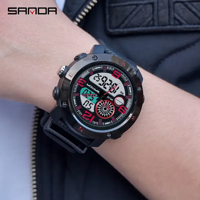 Sanda Men's Electronic Watch with Compass & Luminous Dial - Image 7