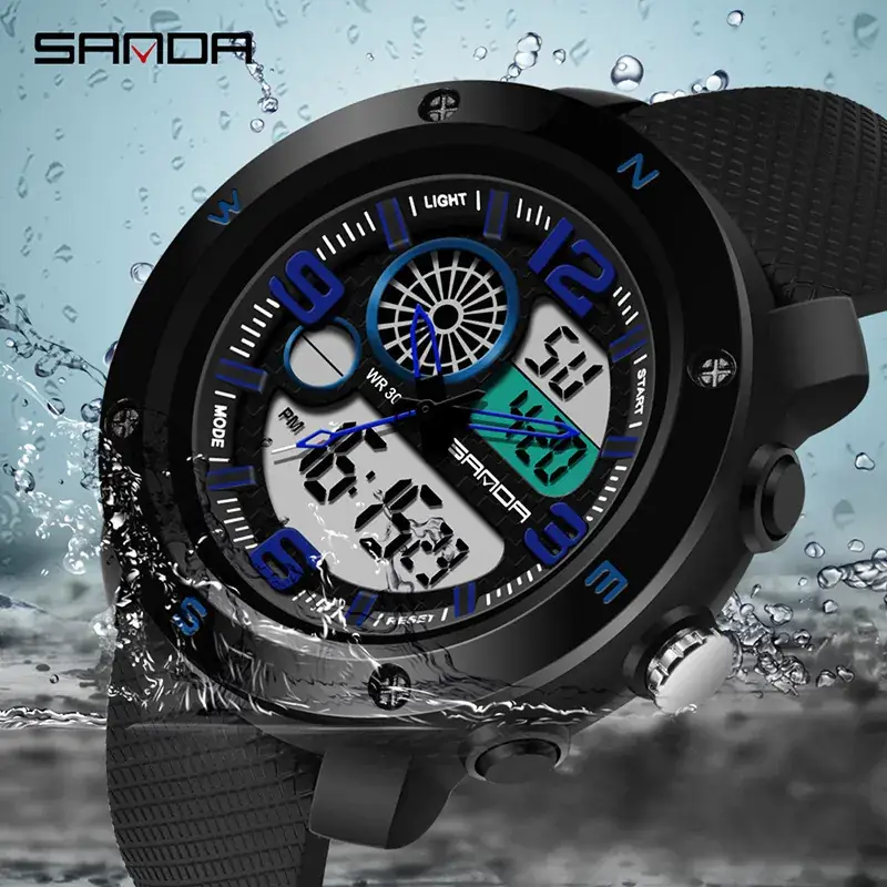 Sanda Men's Electronic Watch with Compass & Luminous Dial - Image 8
