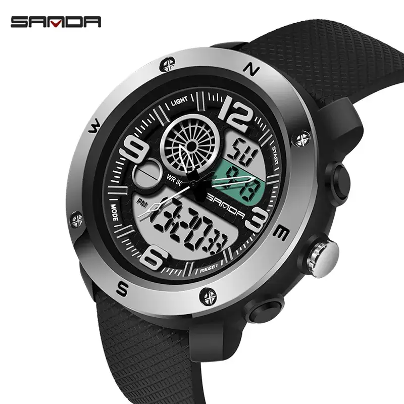 Sanda Men's Electronic Watch with Compass & Luminous Dial - Image 9