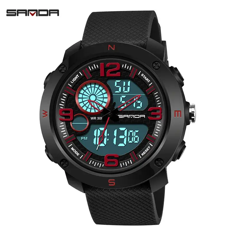 Sanda Men's Electronic Watch with Compass & Luminous Dial - Image 2