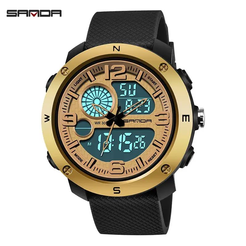 Sanda Men's Electronic Watch with Compass & Luminous Dial - Image 4