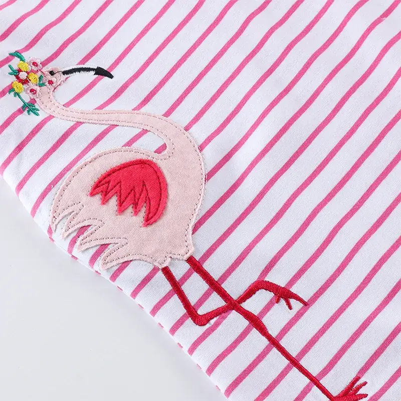 Girls Striped Embroidered Skirt Dress Spring Summer - Image 4