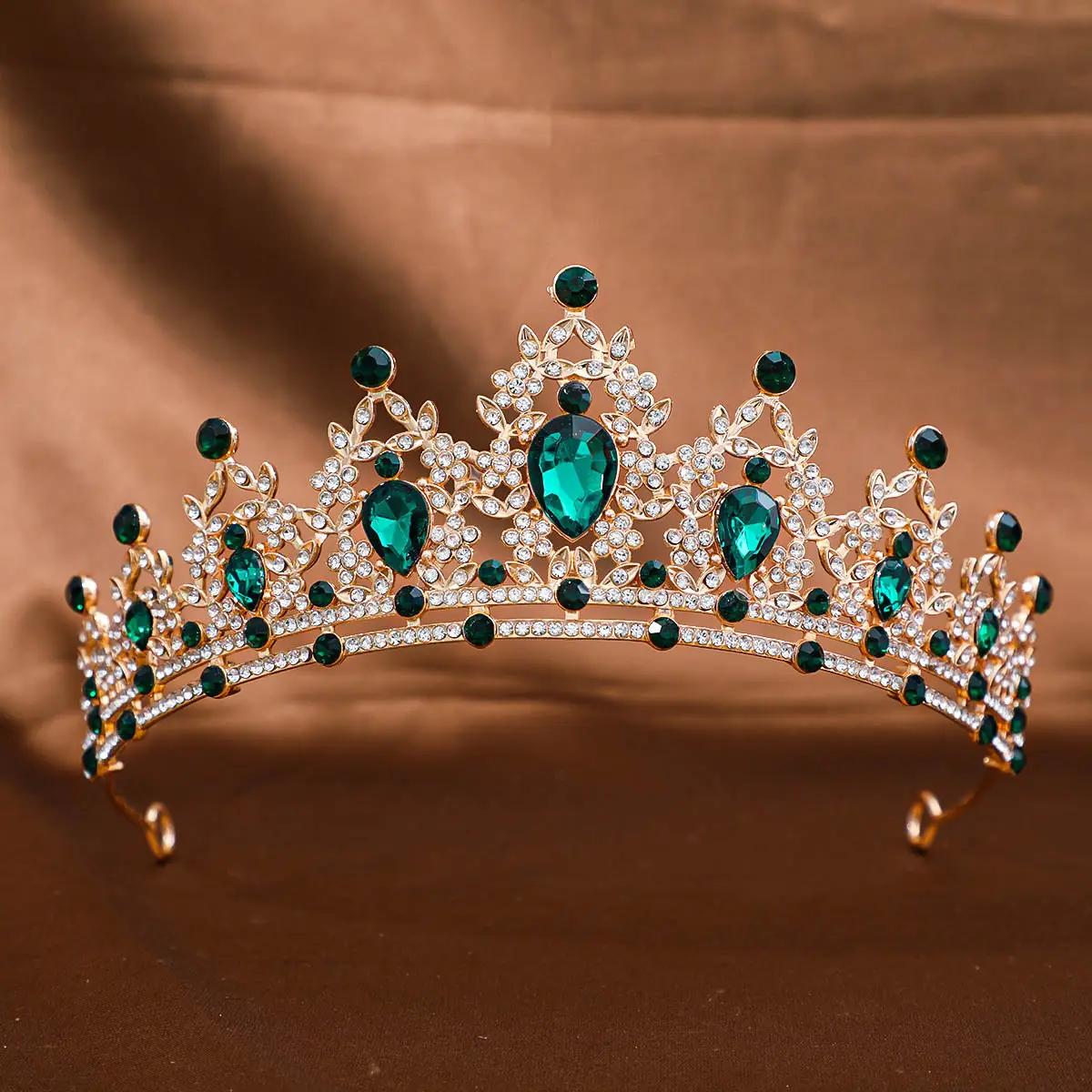 Pink Crystal Bridal Crown Headpiece for Women - Image 37