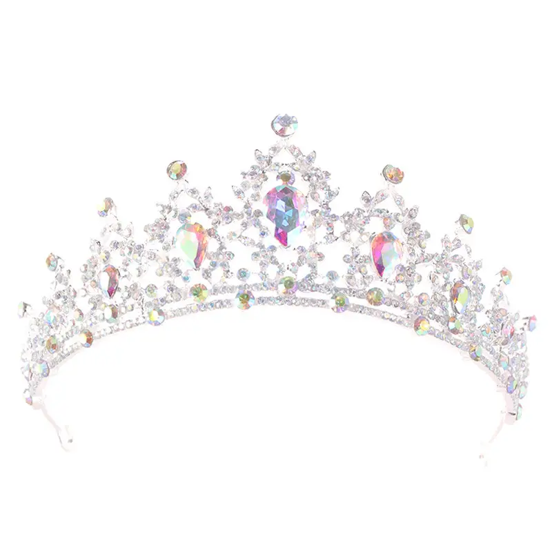Pink Crystal Bridal Crown Headpiece for Women - Image 38