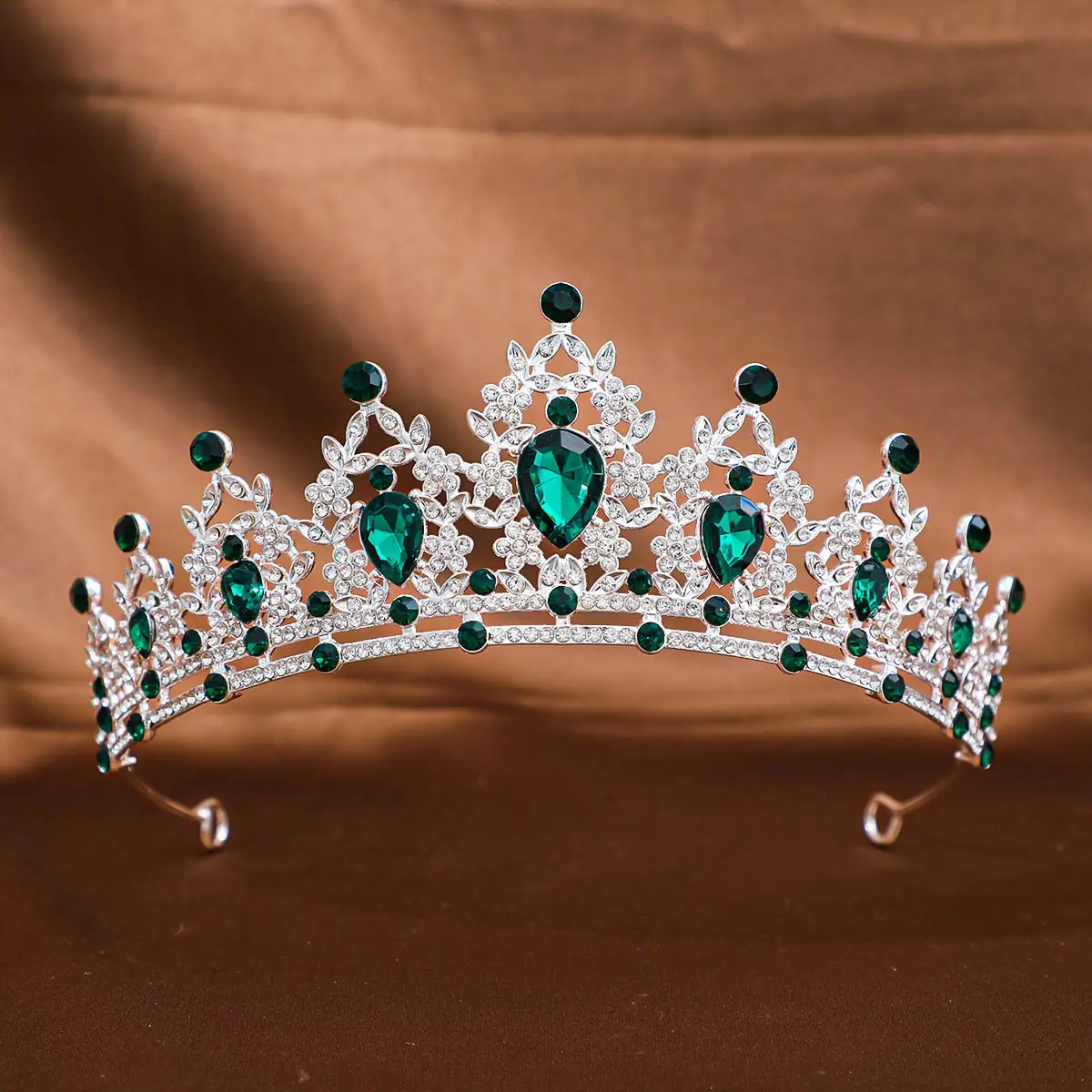 Pink Crystal Bridal Crown Headpiece for Women - Image 12