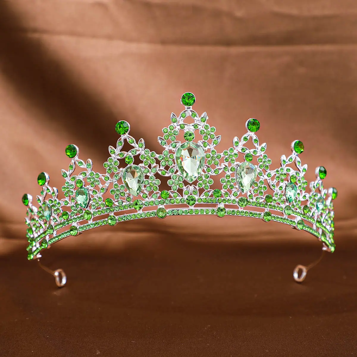 Pink Crystal Bridal Crown Headpiece for Women - Image 13