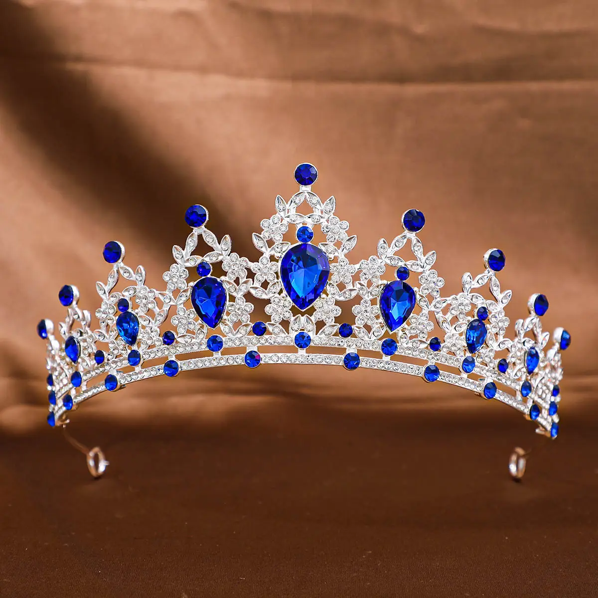 Pink Crystal Bridal Crown Headpiece for Women - Image 19