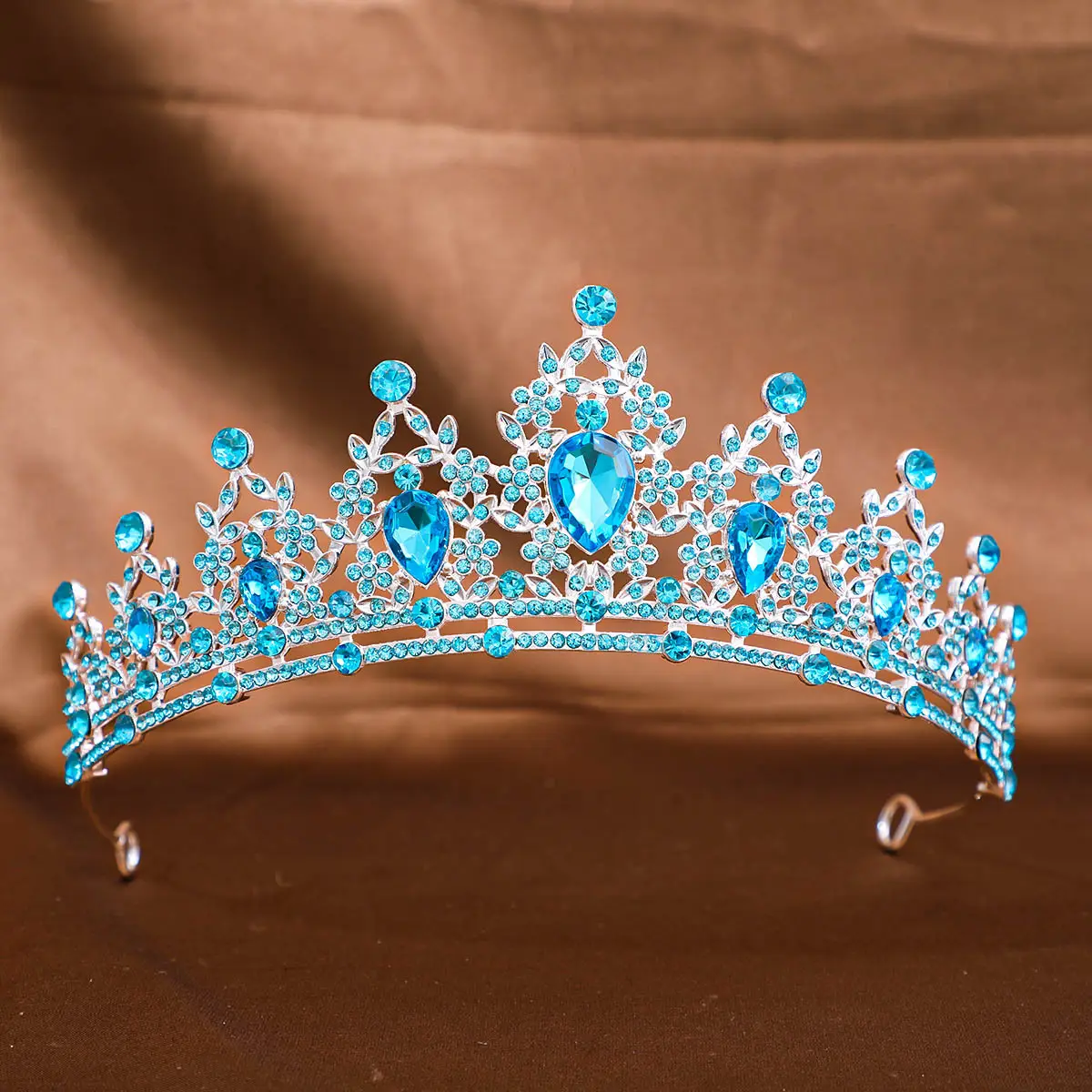 Pink Crystal Bridal Crown Headpiece for Women - Image 22