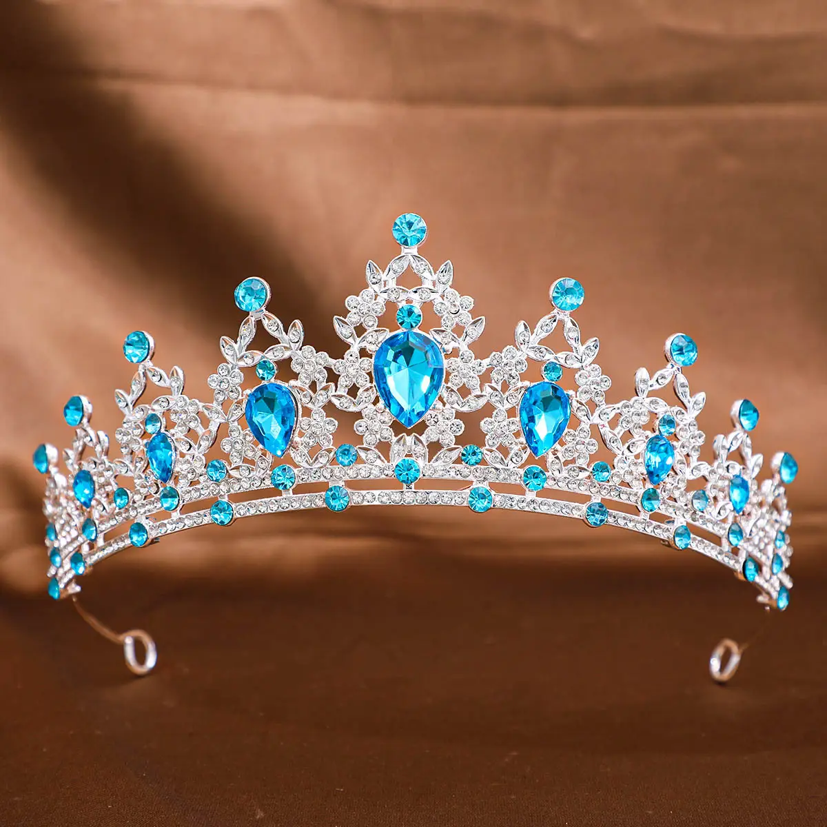 Pink Crystal Bridal Crown Headpiece for Women - Image 23