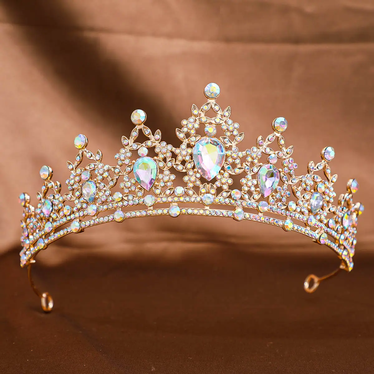 Pink Crystal Bridal Crown Headpiece for Women - Image 27