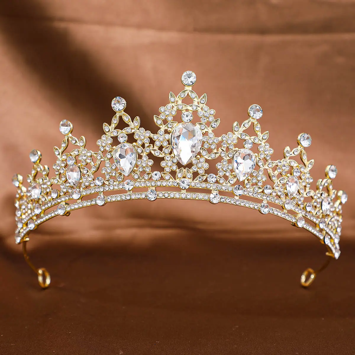 Pink Crystal Bridal Crown Headpiece for Women - Image 33