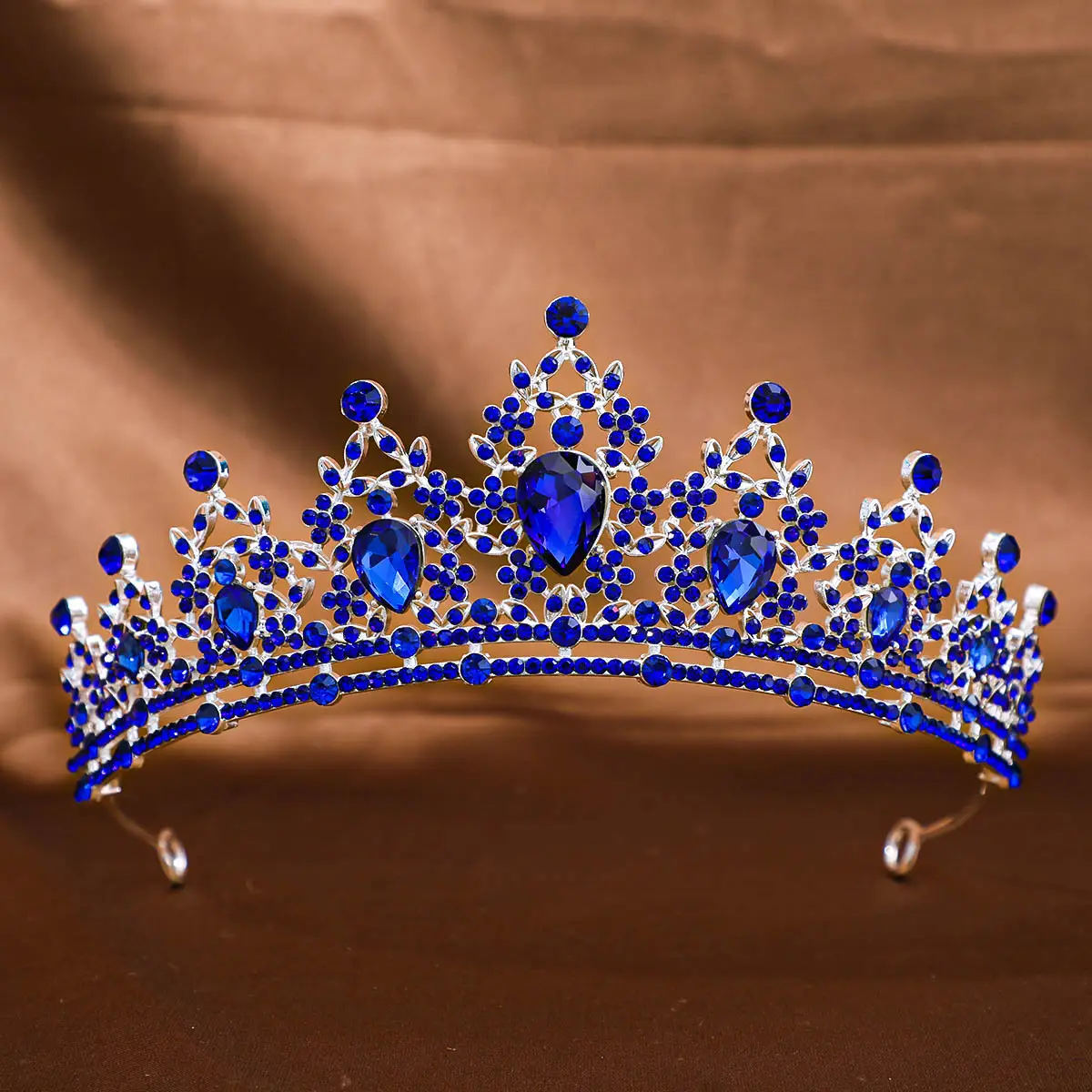 Pink Crystal Bridal Crown Headpiece for Women - Image 4