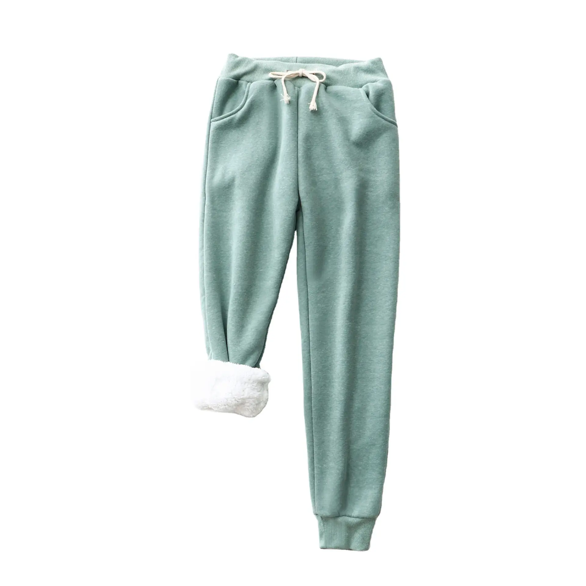 Women's Pink Cashmere Cotton Sweatpants Plus Size - Image 27
