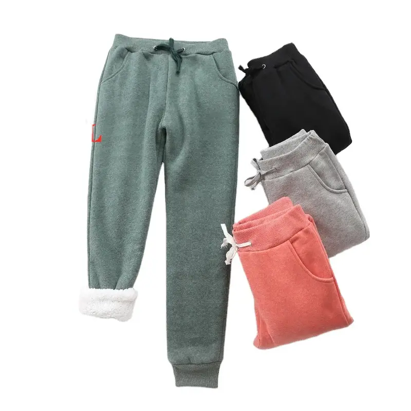 Women's Pink Cashmere Cotton Sweatpants Plus Size - Image 28