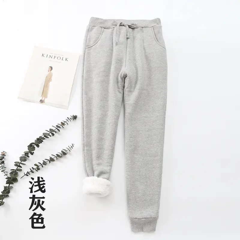 Women's Pink Cashmere Cotton Sweatpants Plus Size - Image 21
