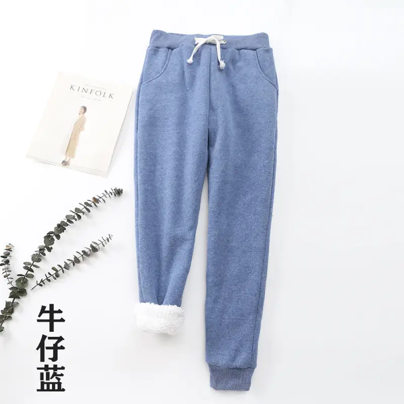 Women's Pink Cashmere Cotton Sweatpants Plus Size - Image 22