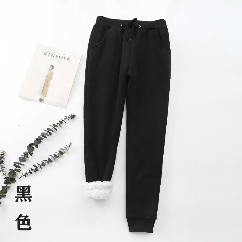 Women's Pink Cashmere Cotton Sweatpants Plus Size - Image 23