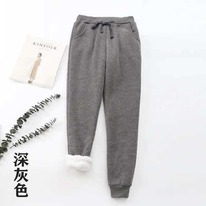 Women's Pink Cashmere Cotton Sweatpants Plus Size - Image 24