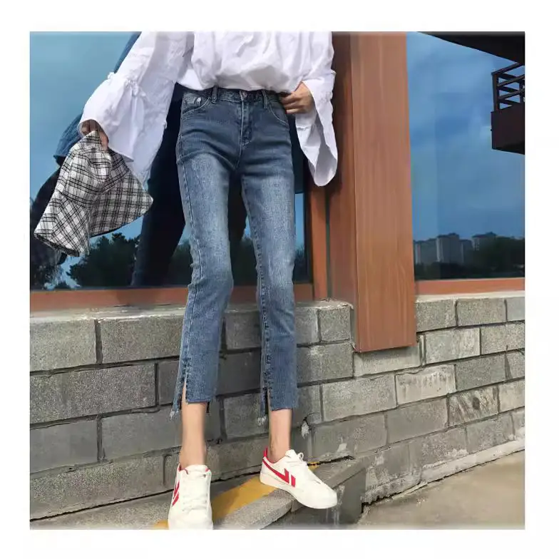 Maternity Jeans Women Spring Fall 2025 New Elastic Small Straight Slim Nine Point Pants - Image 4