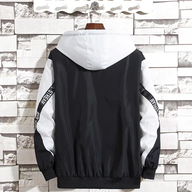 2025 Men's Korean Style White Black Hoodie Jacket - Image 8