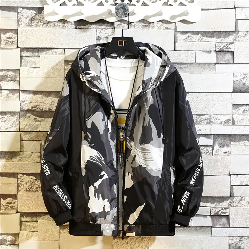 2025 Men's Korean Style White Black Hoodie Jacket - Image 5