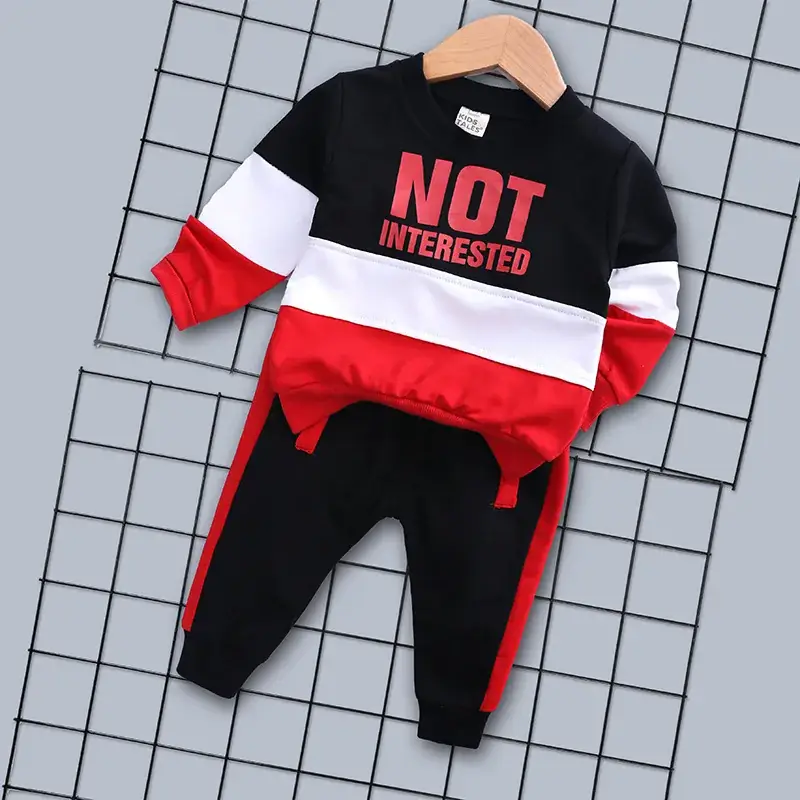Black Red Track Pants for Boys Girls New Arrival - Image 2