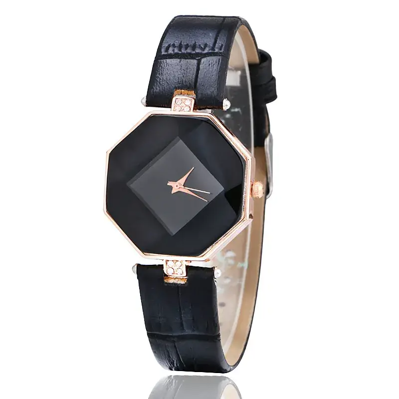 Red Rhombus Women's Quartz Watch with Leather Band - Image 5