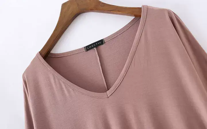 2023 V-Neck Loose T-Shirt Gray Plus Size — feature 24
