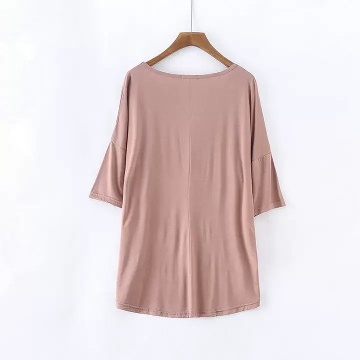2023 V-Neck Loose T-Shirt Gray Plus Size — feature 34